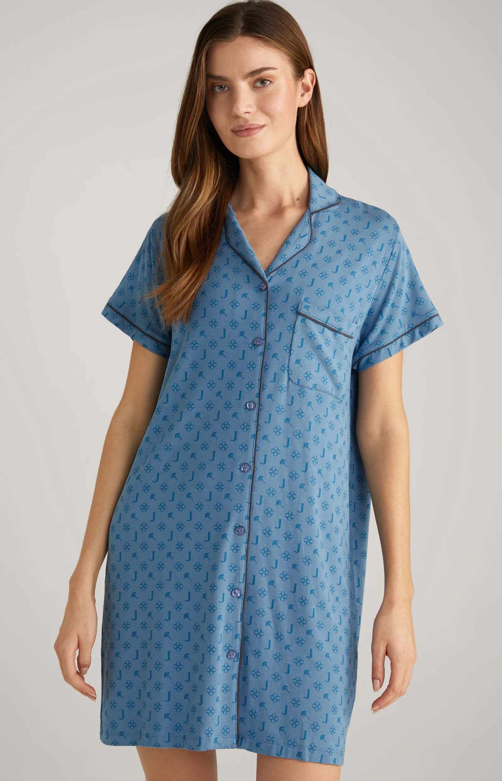 JOOP! Loungewear & Nachtwäsche | Bekleidung*Loungewear Longshirt in Ocean Blue