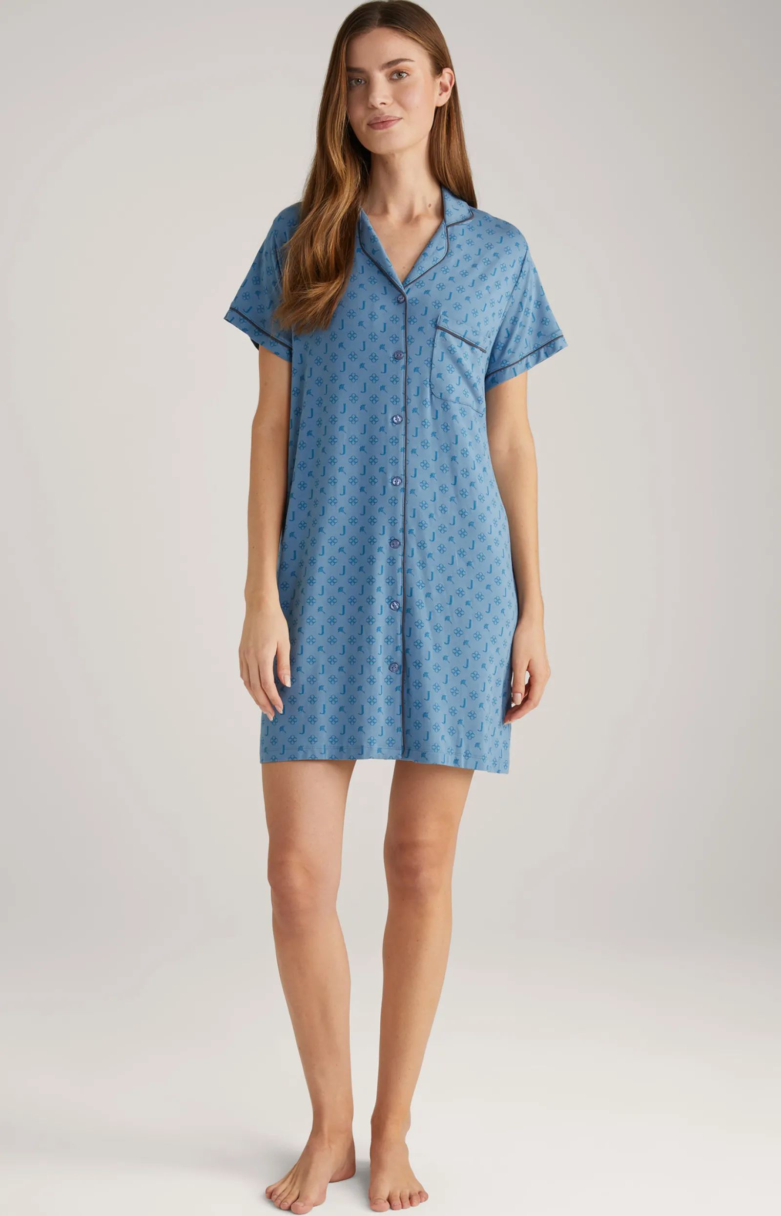 JOOP! Loungewear & Nachtwäsche | Bekleidung*Loungewear Longshirt in Ocean Blue