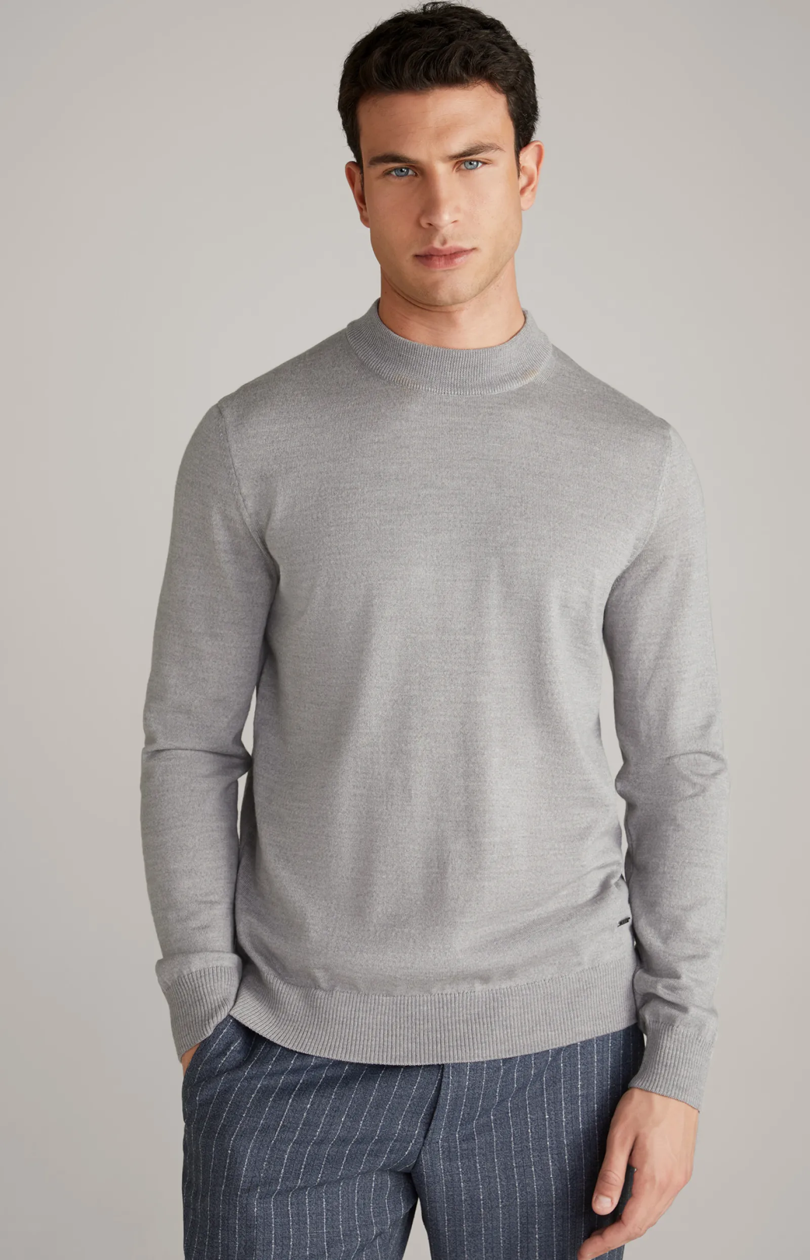 JOOP! Strick*Merinowoll-Pullover Davide in Grau meliert