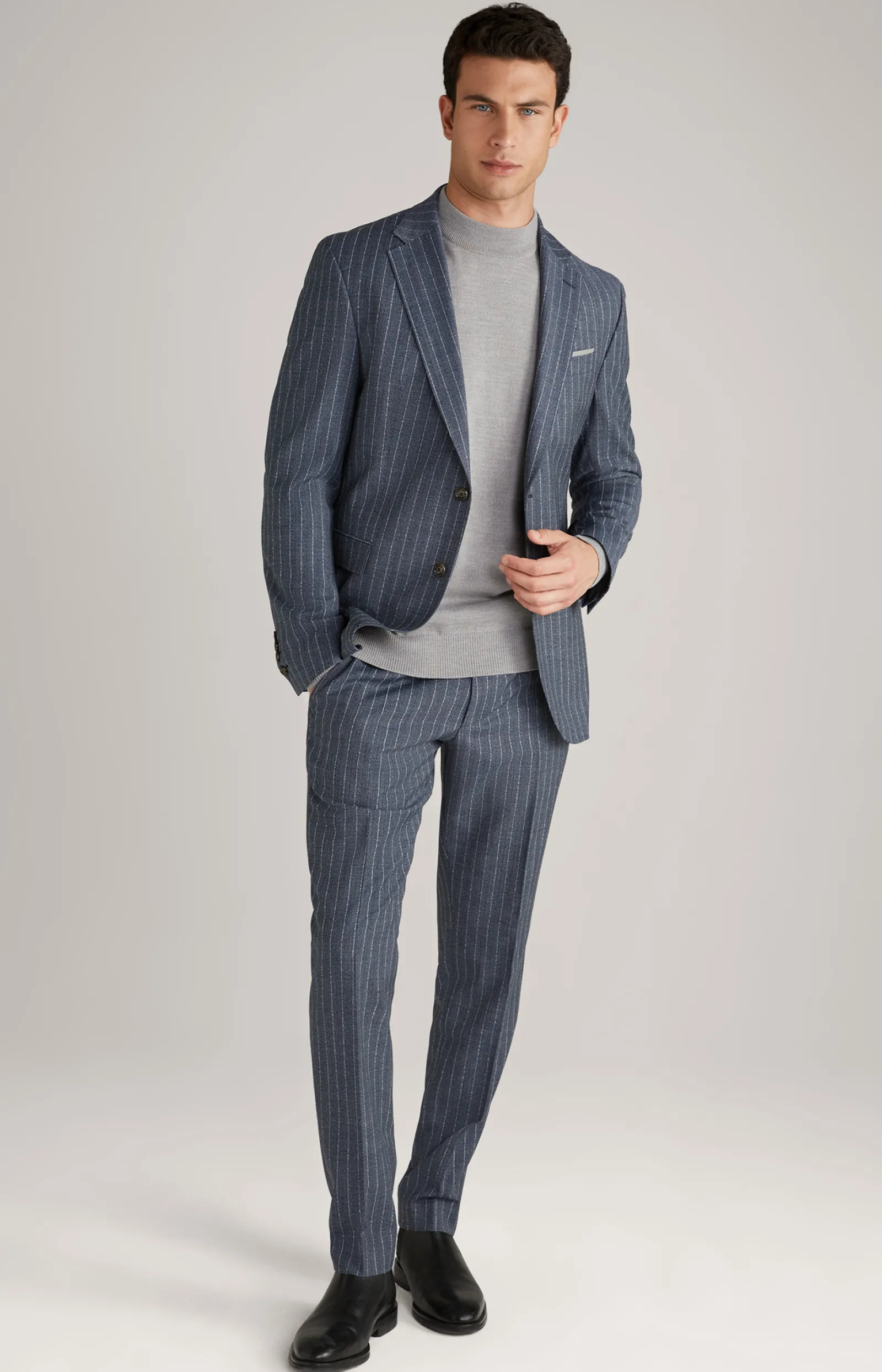 JOOP! Strick*Merinowoll-Pullover Davide in Grau meliert