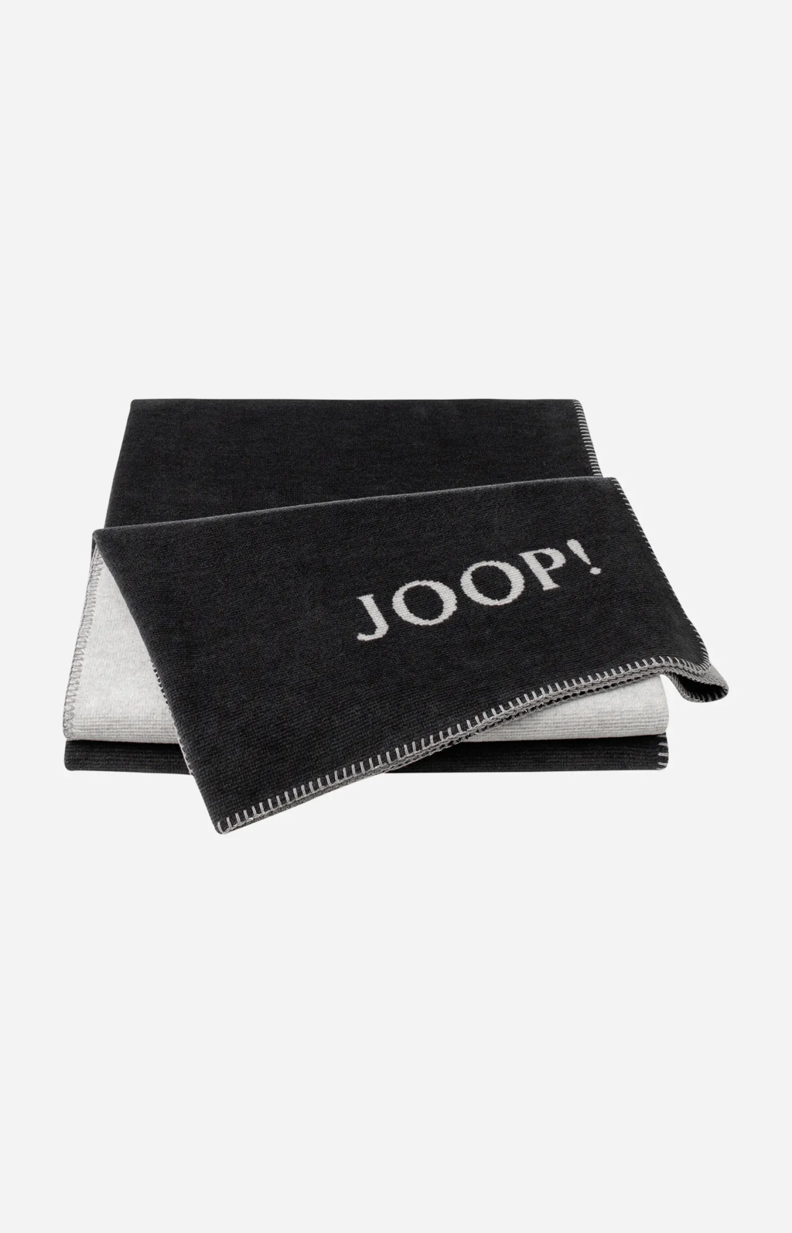JOOP! Plaids & Decken*Wohndecke MELANGE-DOUBLEFACE in Anthrazit-Silber