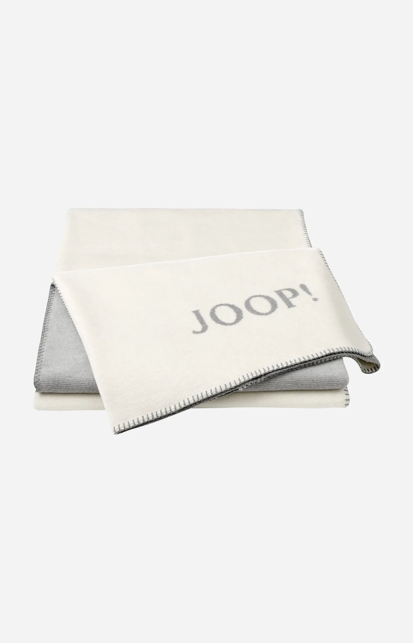 JOOP! Plaids & Decken*Wohndecke MELANGE-DOUBLEFACE in Natur-Silber