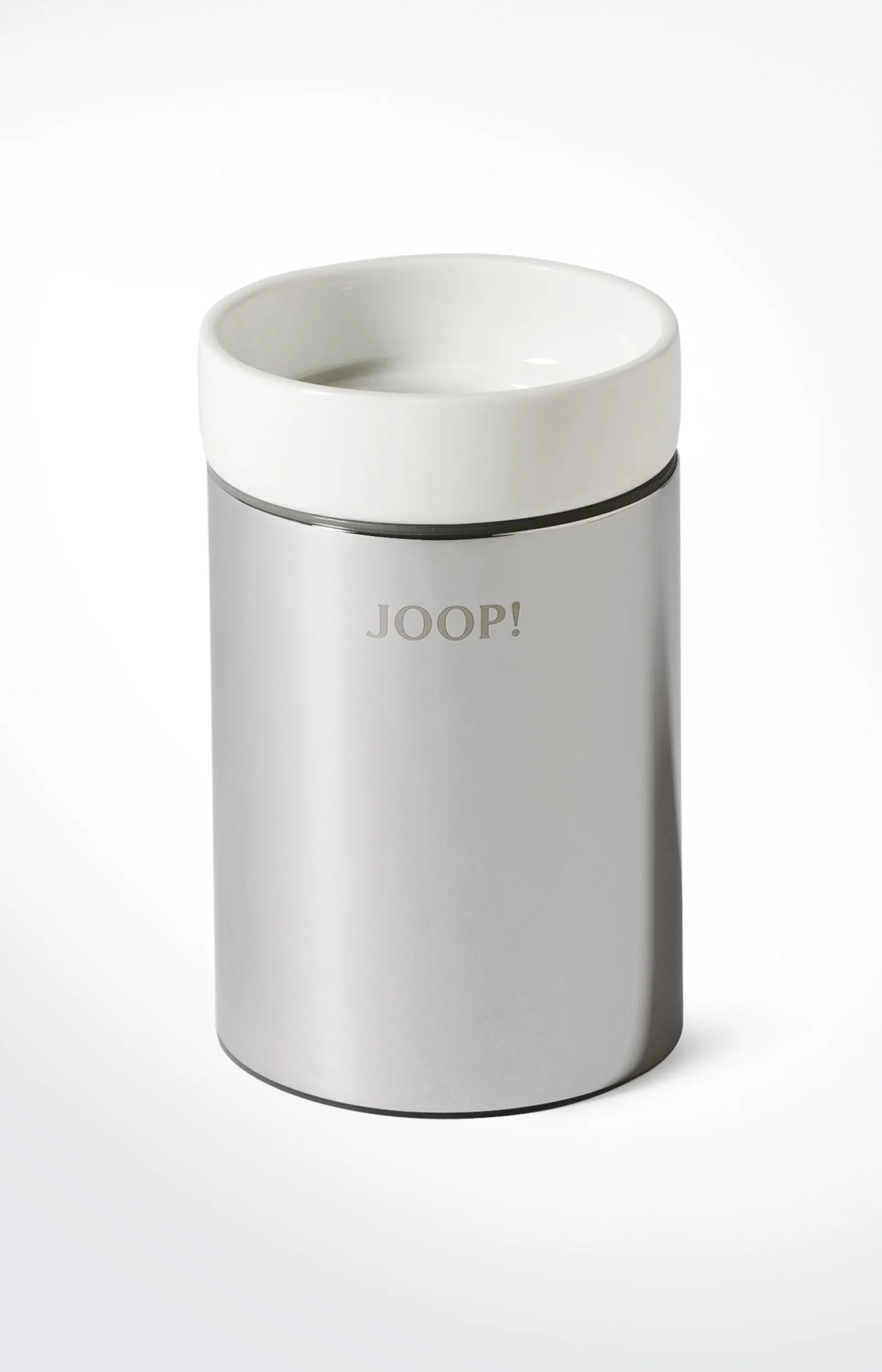 JOOP! Bad-Accessoires*Zahnputzbecher Chromeline, Silber/Weiß