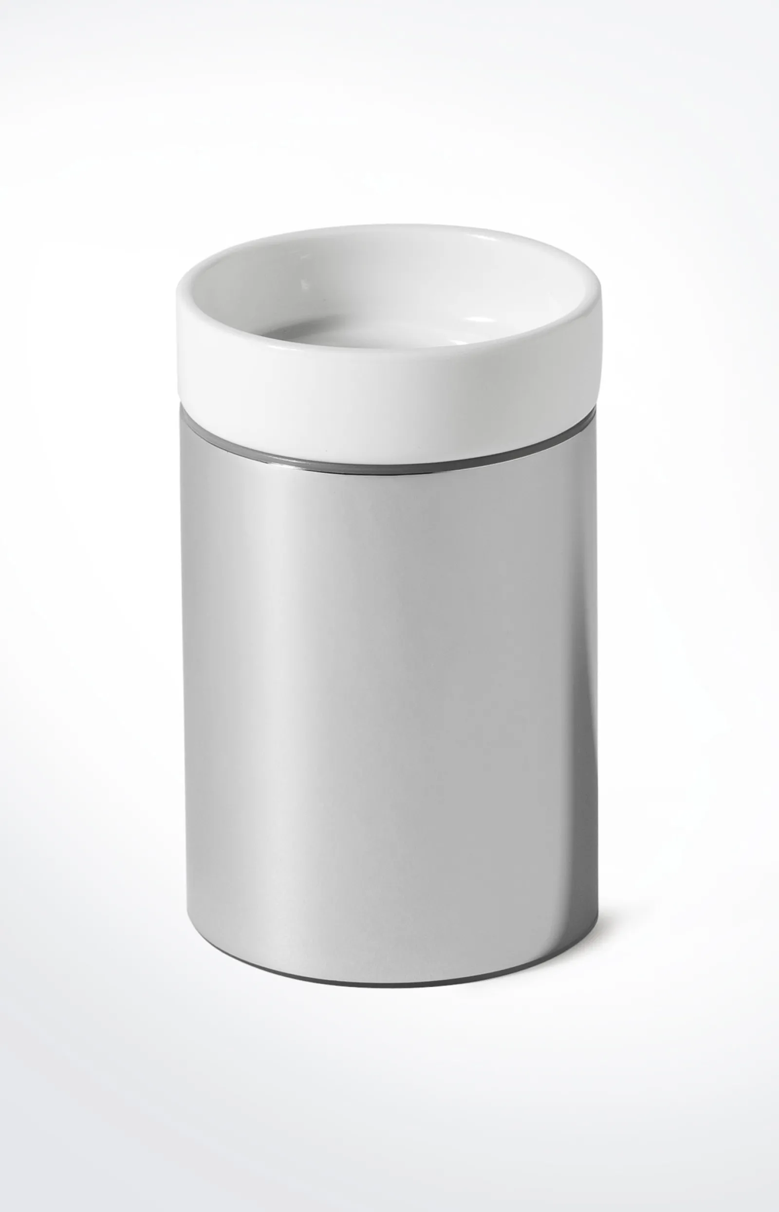 JOOP! Bad-Accessoires*Zahnputzbecher Chromeline, Silber/Weiß